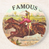  paardenracestoornis op de rails zandsteen onderzetter (Voorkant)