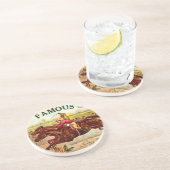 paardenracestoornis op de rails zandsteen onderzetter (Zijkant)