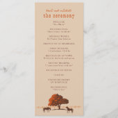 Paardenrail hek eiken paarden bruiloft programmakaart (Voorkant)