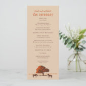 Paardenrail hek eiken paarden bruiloft programmakaart (Staand voorkant)