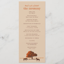 Paardenrail hek eiken paarden bruiloft programmakaart