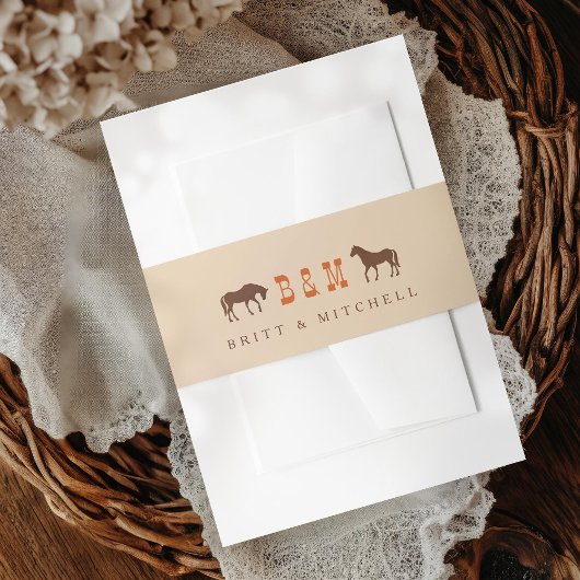 Paardenrail hek eikenboom Westerne trouwpaarden Uitnodigingen Wikkel