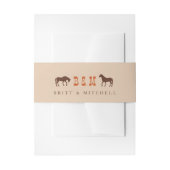 Paardenrail hek eikenboom Westerne trouwpaarden Uitnodigingen Wikkel (Voorkant Voorbeeld)