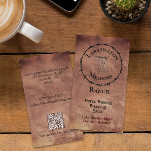 Paardenranch Aanpasbaar Logo QR Code Visitekaartje