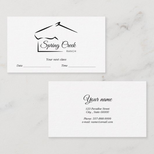 paardenranch | BOERDERIJ Afsprakenkaartje (Voorkant / Achterkant)