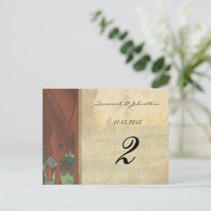 Paardenranch Boerderij Lodge Wedding Table Number Briefkaart