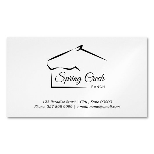 paardenranch | BOERDERIJ Magnetisch Visitekaartje (Voorkant)