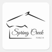 paardenranch | BOERDERIJ Vierkante Sticker (Voorkant)