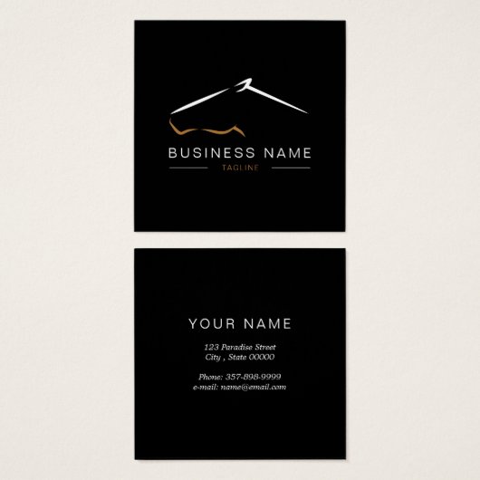 paardenranch | BOERDERIJ Vierkante Visitekaartjes (Voorkant /achterkant)