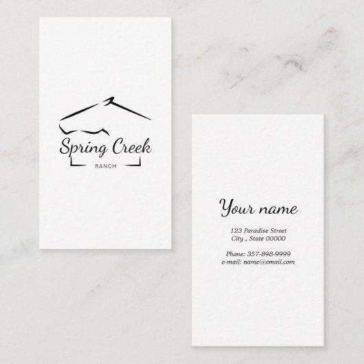 paardenranch | BOERDERIJ Visitekaartje (Voorkant / Achterkant)