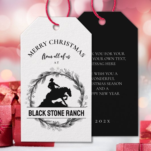 Paardenranch logo branding Kerstbedrijf Cadeaulabel