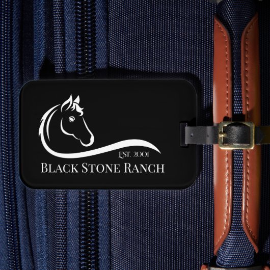 Paardenranch logo equestrian brandingadres bagagelabel (Voorkant Insitu 4)