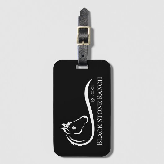Paardenranch logo equestrian brandingadres bagagelabel (Voorkant (verticaal))