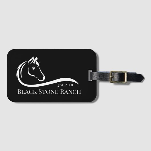 Paardenranch logo equestrian brandingadres bagagelabel (Voorkant (horizontaal))