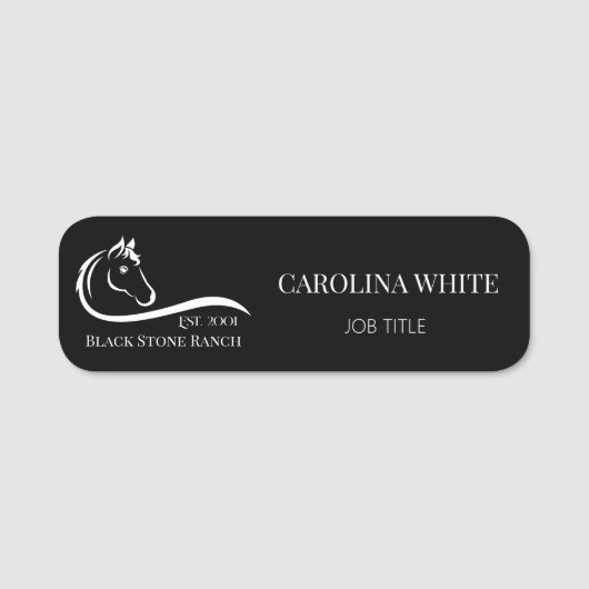 Paardenranch logo equestrian brandingadres naamplaatje (Voorkant)
