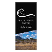 Paardenranch logo equestrian brandingadres reclamekaart (Voorkant)