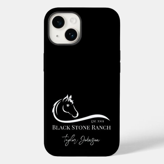 Paardenranch logo equestrian stable branding Case-Mate iPhone case (Achterkant)