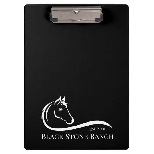 Paardenranch logo equestrian stable branding klembord (Voorkant)