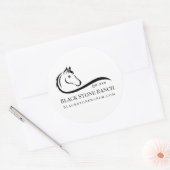 Paardenranch logo equestrian stable branding ronde sticker (Envelop)