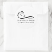 Paardenranch logo equestrian stable branding ronde sticker (Tas)