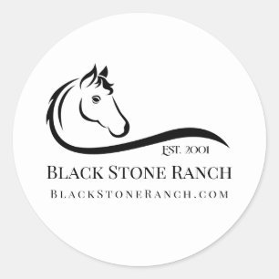 Paardenranch logo equestrian stable branding ronde sticker