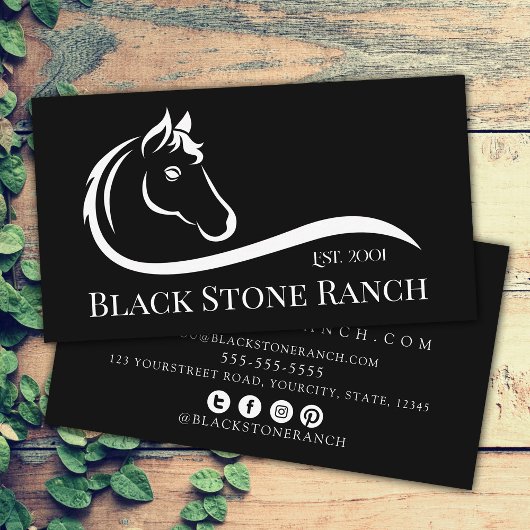 Paardenranch logo equestrian stable branding visitekaartje