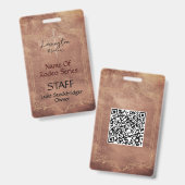 Paardenranch QR-code met logo evenement Badge (Voor- en achterkant)