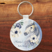 Paardenranch waterverf baby shower sleutelhanger (Voorkant)