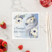 Paardenranch waterverf bloemen baby shower aangepa servet (Insitu)