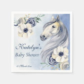 Paardenranch waterverf bloemen baby shower aangepa servet (Voorkant)