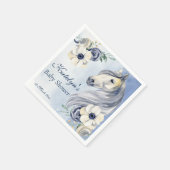 Paardenranch waterverf bloemen baby shower aangepa servet (Hoek)