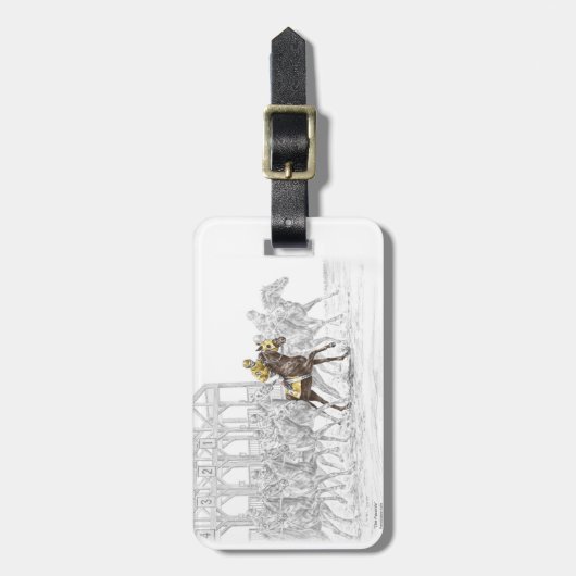 Paardenras Startpoort Bagagelabel (Voorkant verticaal)