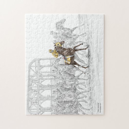Paardenras Startpoort Legpuzzel (Verticaal)