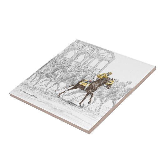 Paardenras Startpoort Tegeltje (Zijkant)