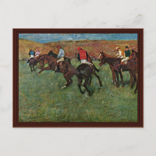 Paardenras voor aanvang door Edgar Degas Briefkaart