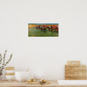 Paardenras voor aanvang door Edgar Degas Poster (Keuken)