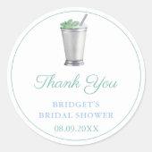 Paardenren Mint Julep Bruidsdiner Favoriet Ronde Sticker (Voorkant)