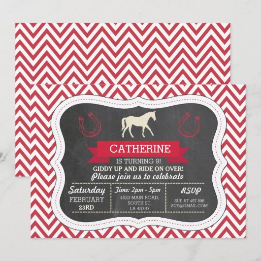 Paardenrendepartij nodigt de Rode Uitnodiging uit  (Voorkant / Achterkant)