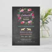 Paardenrendepartij nodigt roze uitnodiging uit tot (Staand voorkant)