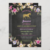 Paardenrendepartij nodigt uitnodiging tot uitnodig (Voorkant / Achterkant)