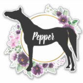 Paardenrennen Aangepaste naam Floral Sticker (Voorkant)