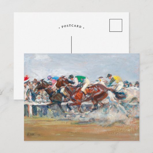 paardenrennen | Angelo Jank Briefkaart (Voorkant / Achterkant)