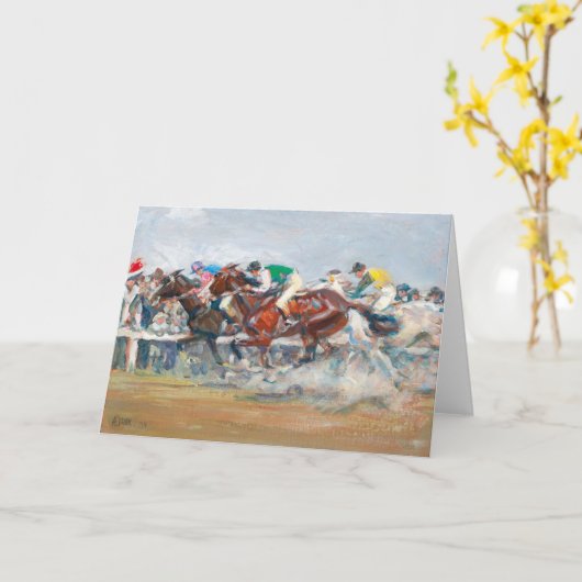 paardenrennen | Angelo Jank Kaart (Gele Bloem)