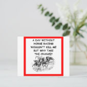paardenrennen briefkaart (Staand voorkant)