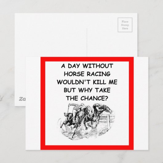 paardenrennen briefkaart (Voorkant / Achterkant)
