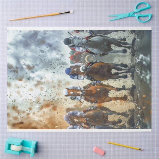  paardenrennen Decoupage Tissuepapier (Craft)