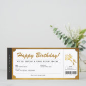 Paardenrennen Gold Gift Ticket Voucher (Staand voorkant)