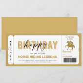 Paardenrennen Gold Gift Ticket Voucher (Voorkant / Achterkant)