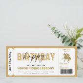 Paardenrennen Gold Gift Ticket Voucher Kaart (Staand voorkant)