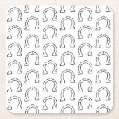 Paardenrennen Hoefijzer afdrukken Kartonnen Onderzetters (Voorkant)